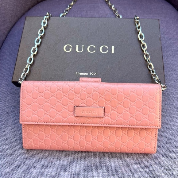 Gucci Micro guccissima Continental Flap Wallet Pink Sima leather - Picture 1 of 8
